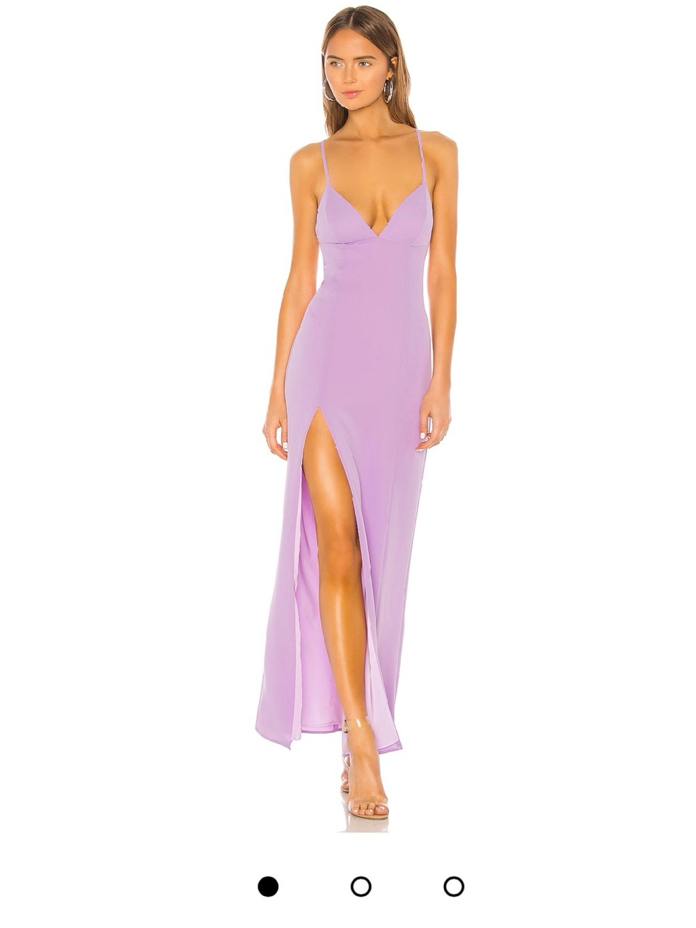 LAST CHANCE‼️ Lovers + Friends Lilac Spaghetti-Strap Maxi Dress with Thigh Slit